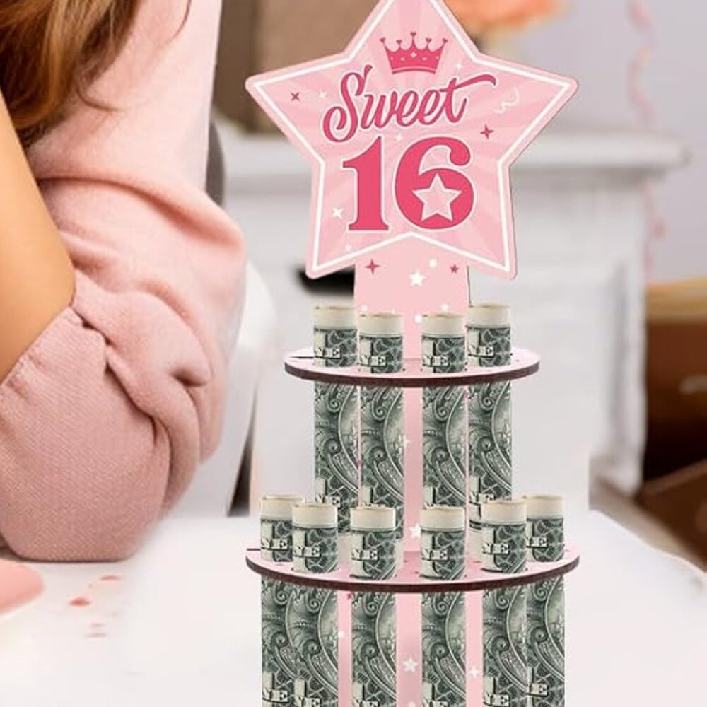 Sweet 16 Money holder cake topper